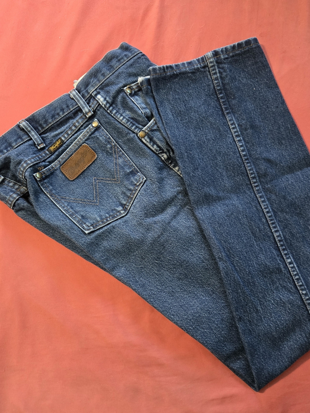 Wrangler Men's Bootcut Jeans in Dark Blue Denim 35x32